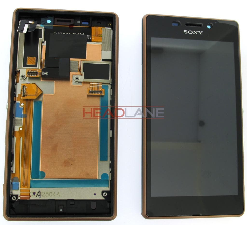 Sony D2403 / D2406 Xperia M2 Aqua LCD Display / Screen + Touch - Copper - 78P7550003N - Sony Replacement Part