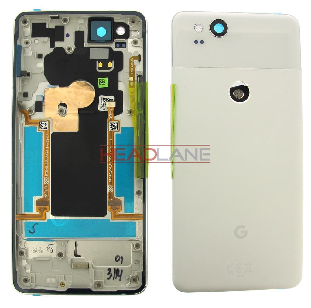 Google Pixel 2 Battery / Back Cover + Edge Sensor - White - 83H90240-02 - Google Replacement Part
