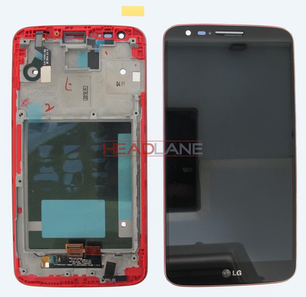 LG D802 G2 LCD Display / Screen + Touch - Red - ACQ87040904 - LG Replacement Part