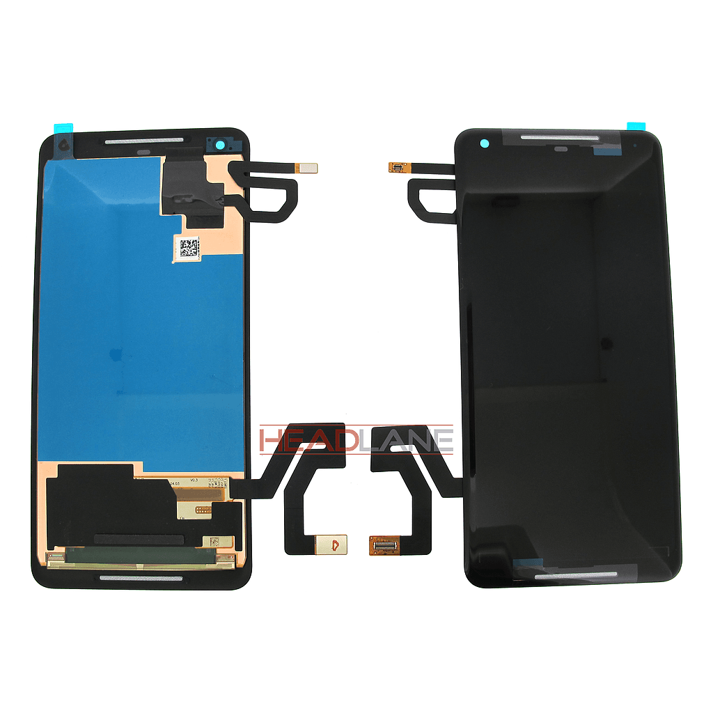 Google Pixel 2 XL LCD Display / Screen + Touch - Black White / Black - AJX74624901