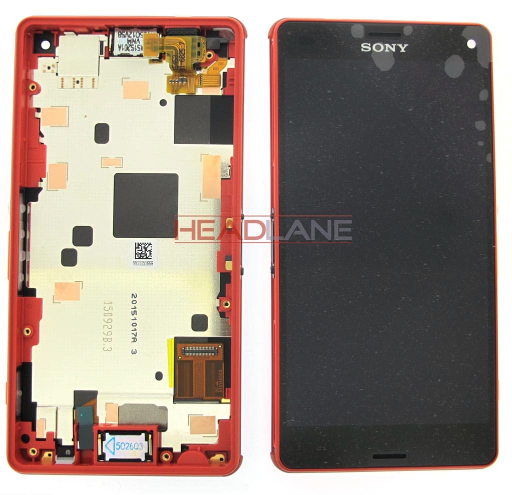 Sony D5803 Xperia Z3 Compact LCD Display / Screen + Touch - Orange - 1289-2687 - Sony Replacement Part