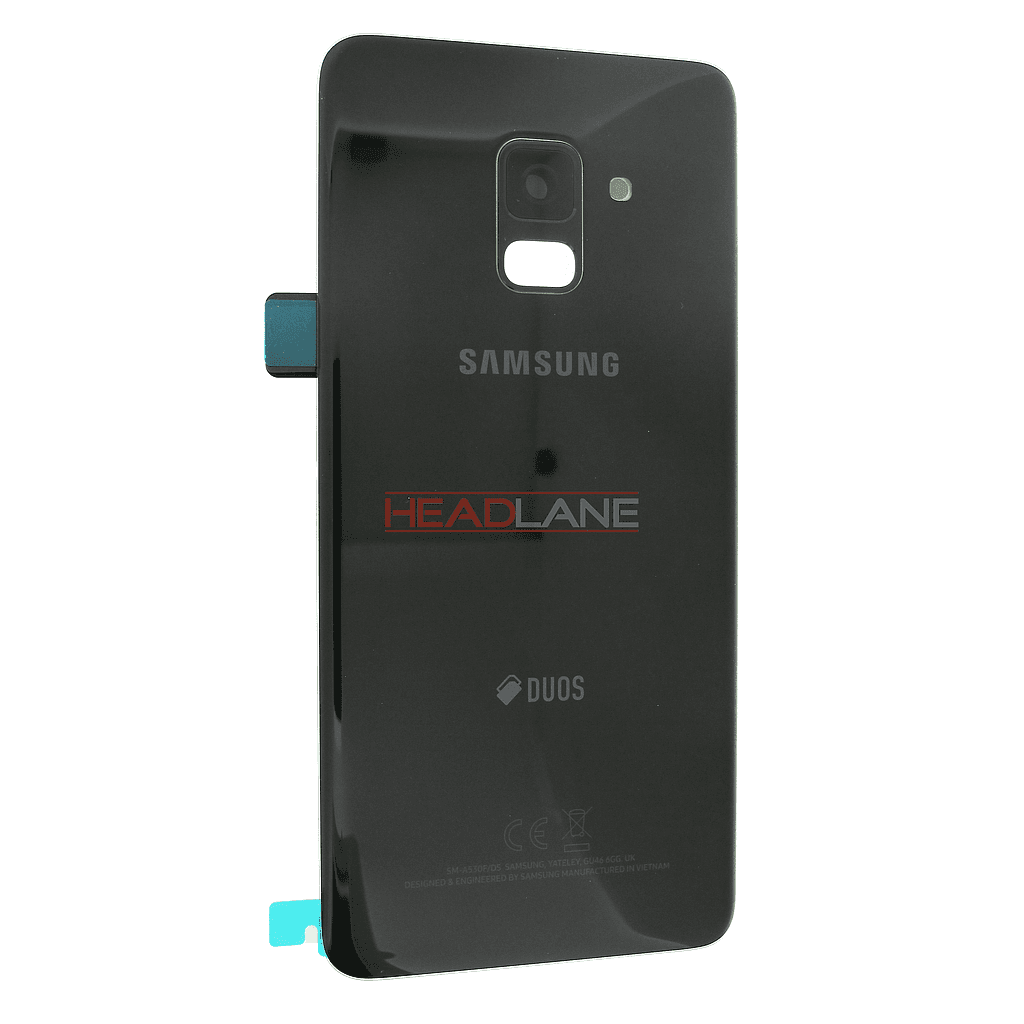 Samsung SM-A530 Galaxy A8 (2018) DUOS Battery Cover - Black - GH82-15557A - Samsung Replacement Part