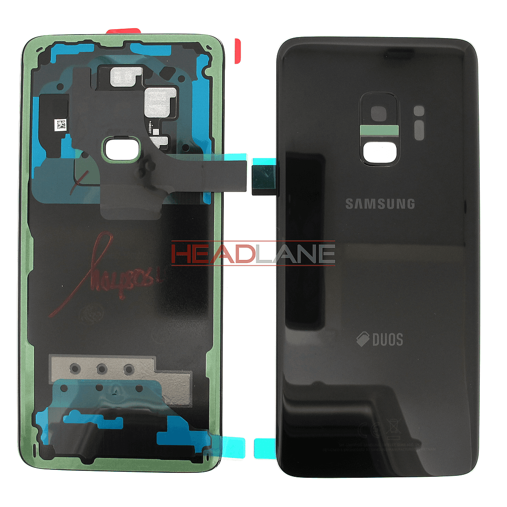 Samsung SM-G960F Galaxy S9 Hybrid SIM Battery Cover - Black - GH82-15875A - Samsung Replacement Part