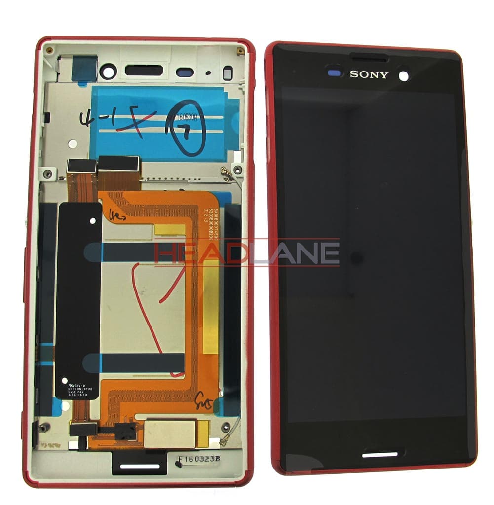 Sony E2303 / E2306 Xperia M4 Aqua LCD Display / Screen + Touch - Coral - 124TUL0012A - Sony Replacement Part