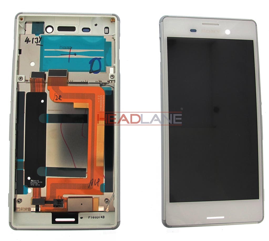 Sony E2303 / E2306 Xperia M4 Aqua LCD Display / Screen + Touch - White - 124TUL0010A - Sony Replacement Part