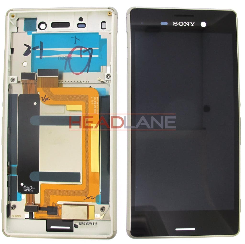 Sony E2303 Xperia M4 Aqua LCD Display / Screen + Touch - Silver - 124TUL0013A - Sony Replacement Part