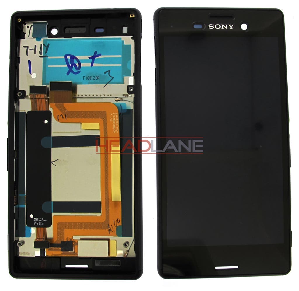 Sony E2313 / E2333 Xperia M4 Aqua Dual LCD Display / Screen + Touch - Black - 124TUL0015A - Sony Replacement Part