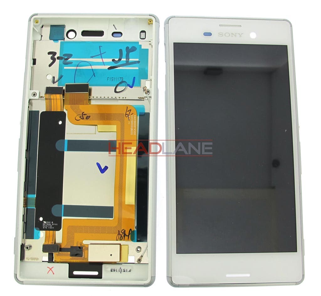 Sony E2313 / E2333 Xperia M4 Aqua Dual LCD Display / Screen + Touch - White - 124TUL0014A - Sony Replacement Part