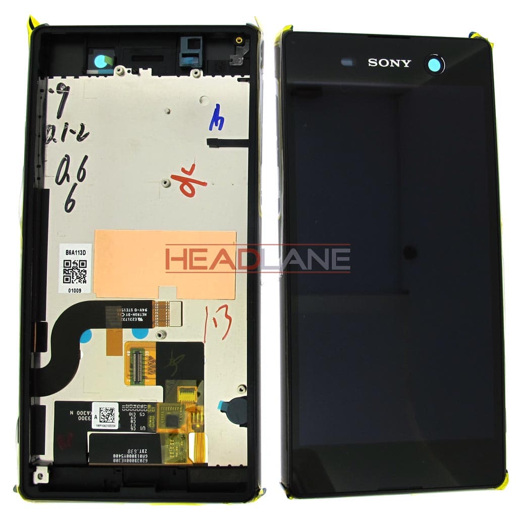 Sony E5603 E5606 Xperia M5 LCD Display / Screen + Touch - Black - 191HLY0003B-BCS - Sony Replacement Part
