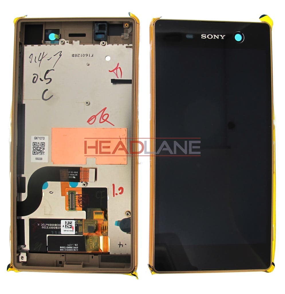Sony E5603 E5606 Xperia M5 LCD Display / Screen + Touch - Gold - 191HLY0006B-GCS - Sony Replacement Part