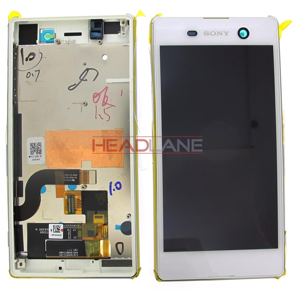 Sony E5603 E5606 Xperia M5 LCD Display / Screen + Touch - White - 191HLY0004B-WCS - Sony Replacement Part