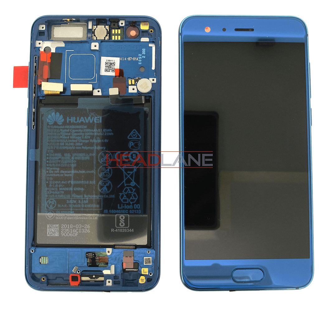 Huawei Honor 9 / Premium LCD Display / Screen + Touch + Battery - Blue - 02351LBV - Huawei Replacement Part
