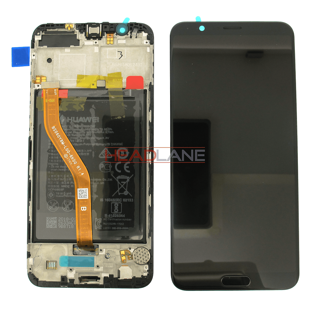 Huawei Honor View 10 LCD Display / Screen + Touch + Battery Assembly - Black - 02351SXC - Huawei Replacement Part