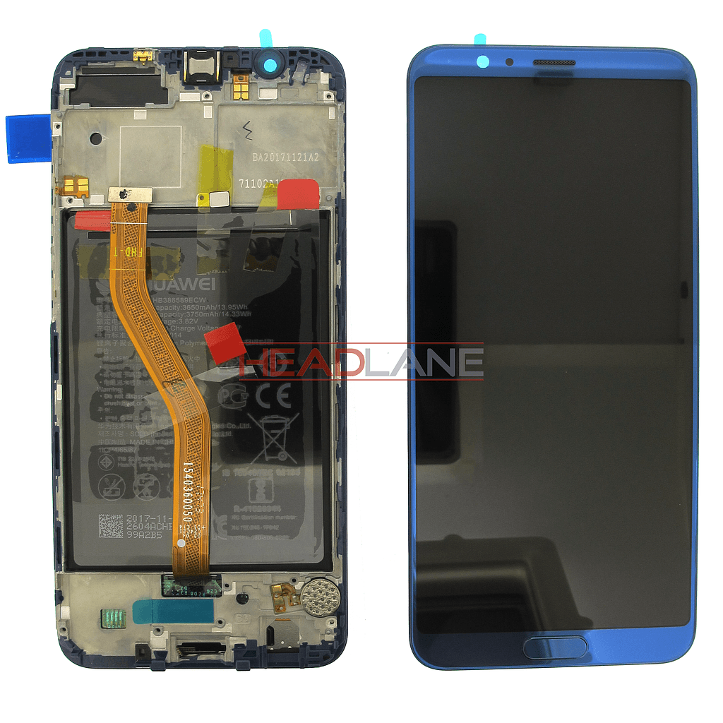 Huawei Honor View 10 LCD Display / Screen + Touch + Battery Assembly - Blue - 02351SXB - Huawei Replacement Part