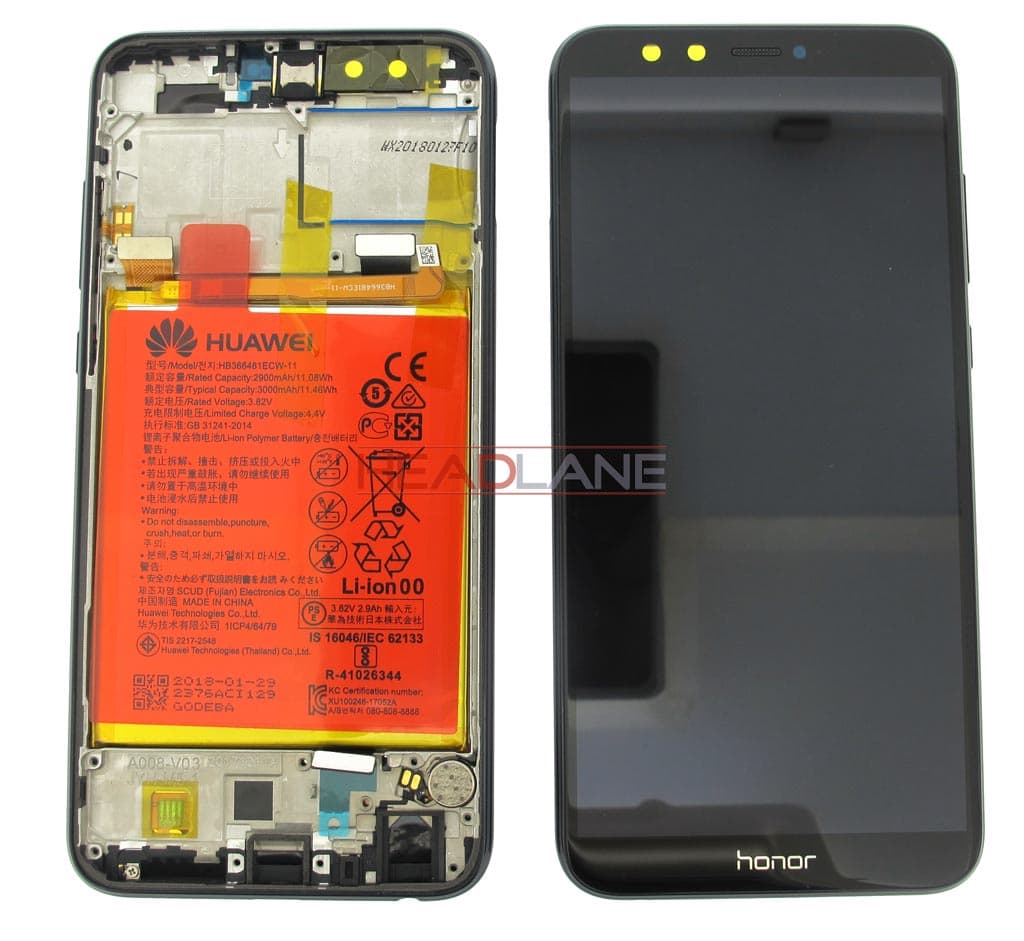 Huawei Honor 9 Lite LCD Display / Screen + Touch + Battery Assembly - Black - 02351SNN - Huawei Replacement Part