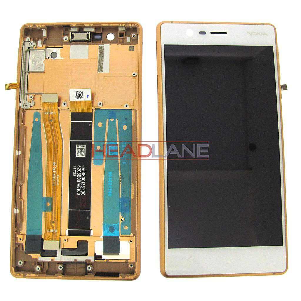 Nokia 3 LCD Display / Screen + Touch - Copper (Type B - Single SIM) - 20NE1RW0003 - Nokia (HMD) Replacement Part