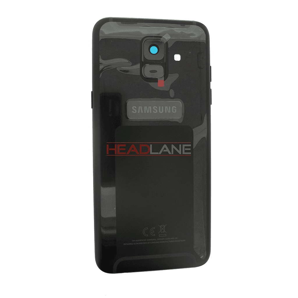 Samsung SM-A600 Galaxy A6 (2018) DUOS Battery Cover - Black - GH82-16423A - Samsung Replacement Part
