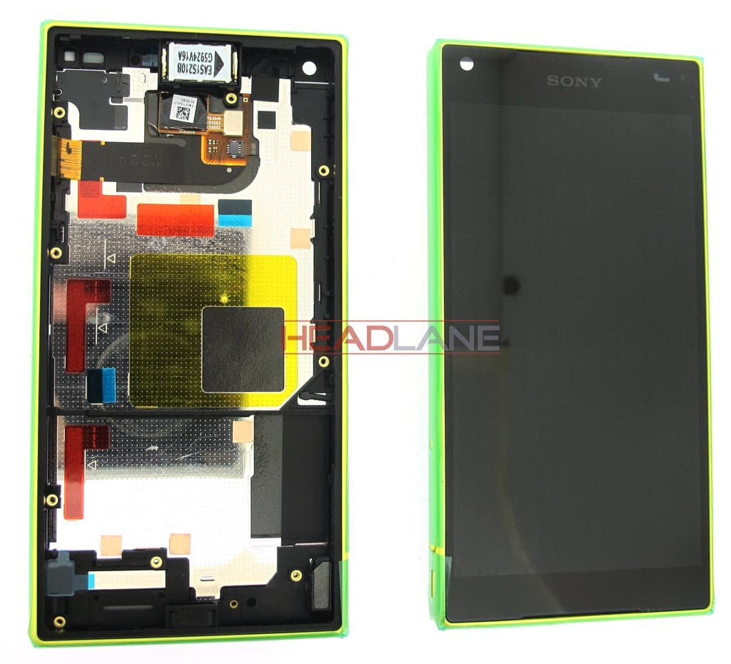 Sony E5803 Xperia Z5 Compact LCD Display / Screen + Touch - Yellow - 1297-3733 - Sony Replacement Part