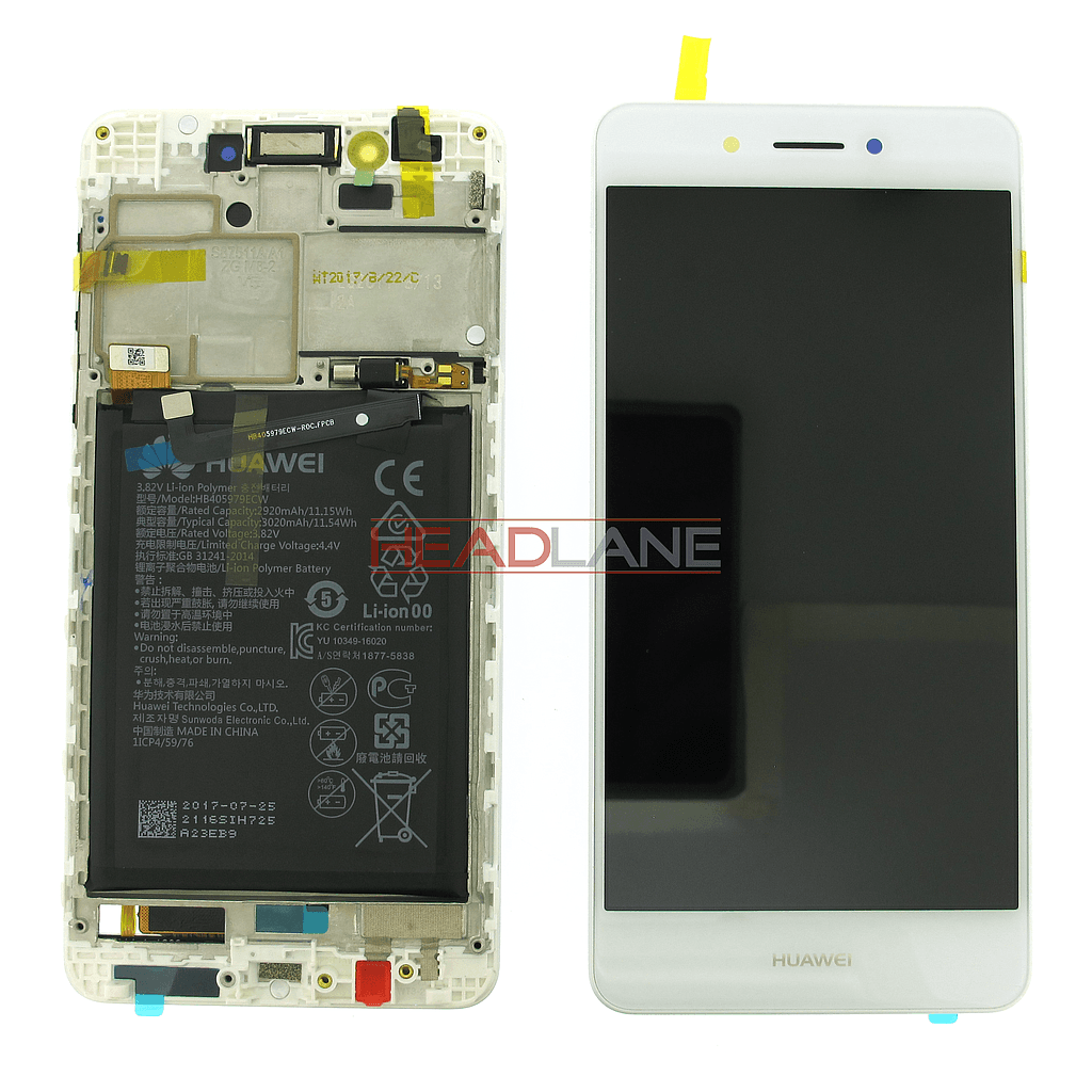 Huawei Nova Smart LCD Display / Screen + Touch + Battery Assembly - White - 02351BKB - Huawei Replacement Part