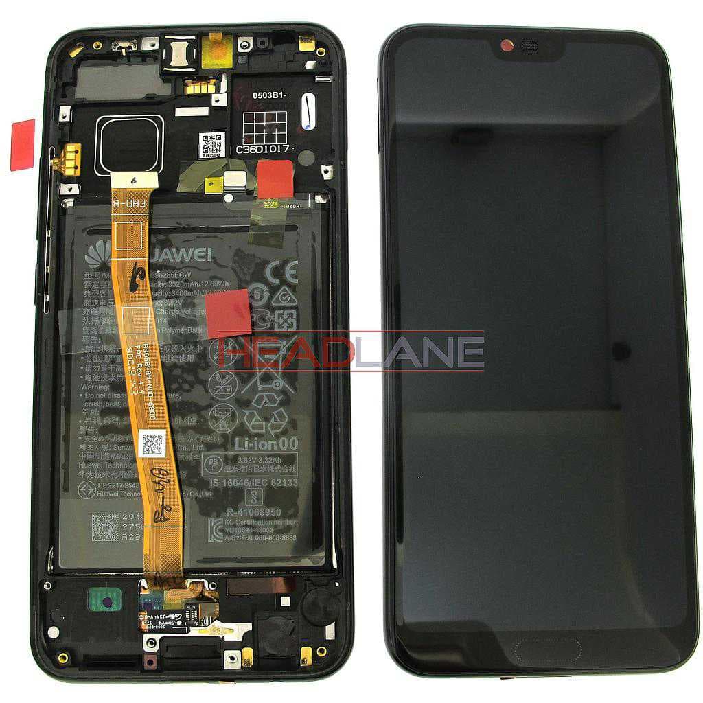 Huawei Honor 10 LCD Display / Screen + Touch + Battery Assembly - Black - 02351XBM - Huawei Replacement Part