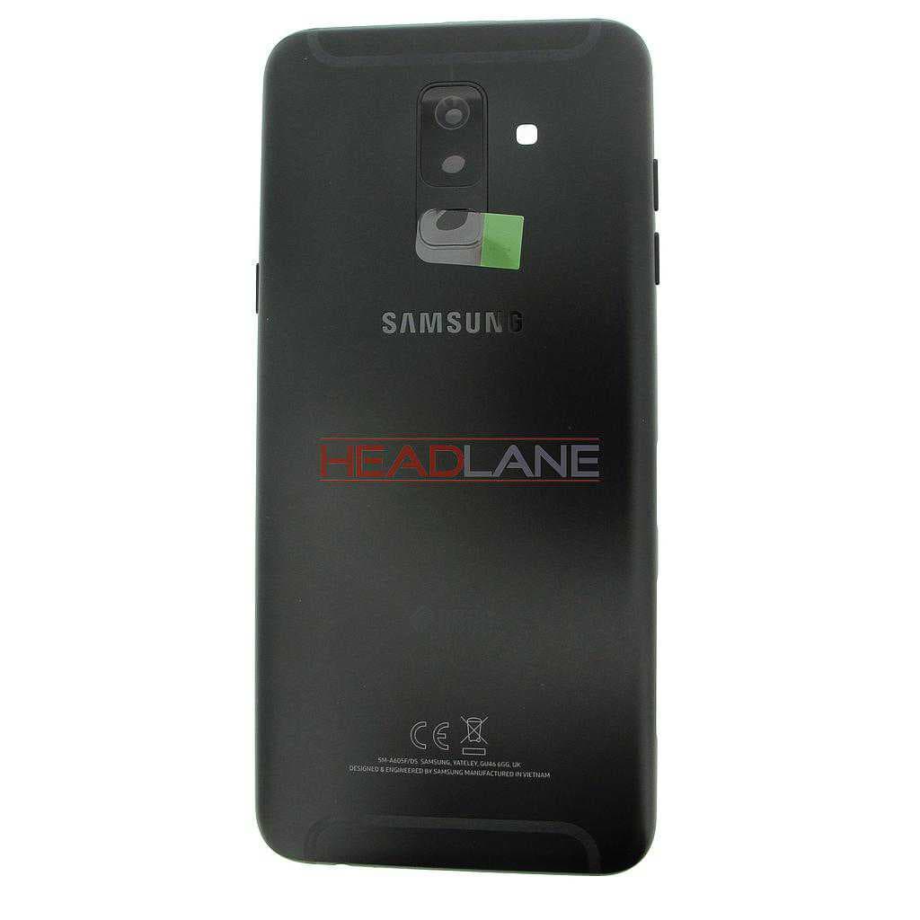 Samsung SM-A605 Galaxy A6+ (2018) DUOS Battery Cover - Black - GH82-16431A - Samsung Replacement Part