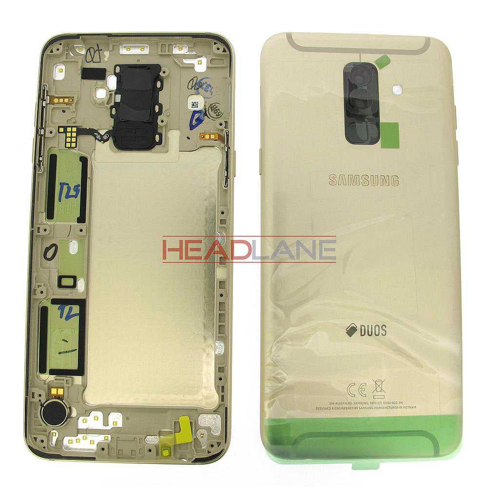 Samsung SM-A605 Galaxy A6+ (2018) DUOS Battery Cover - Gold - GH82-16431D - Samsung Replacement Part