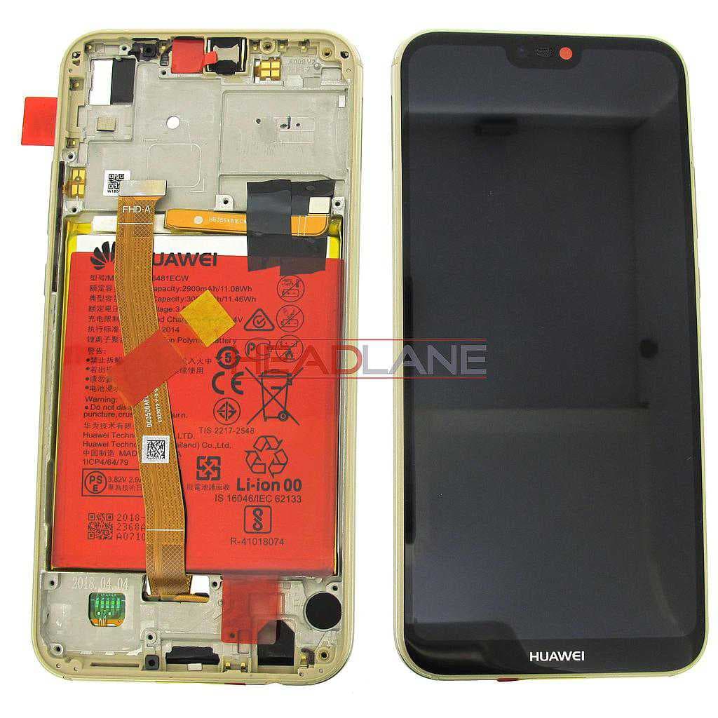 Huawei P20 Lite LCD Display / Screen + Touch + Battery - Gold - 02351WRN - Huawei Replacement Part