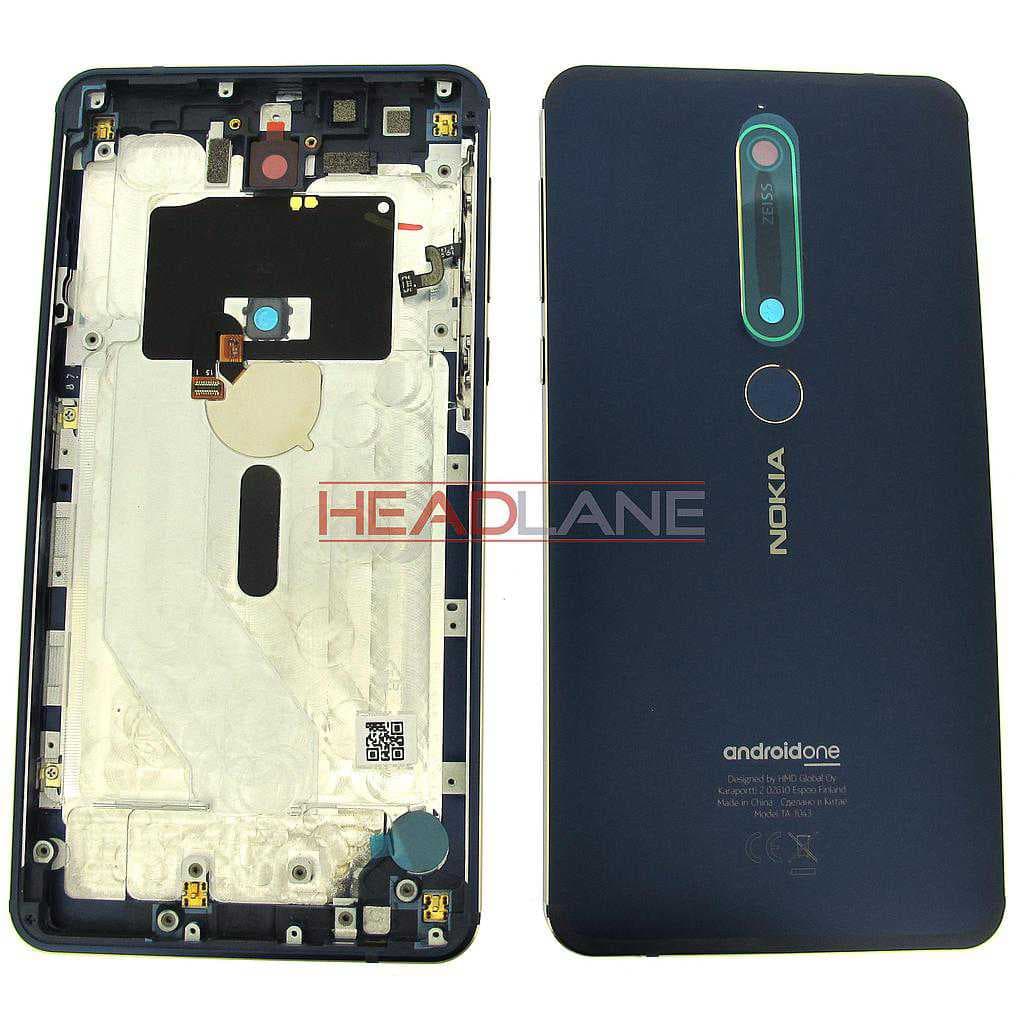 Nokia TA-1043 6.1 Back / Battery Cover Dual SIM - Blue - 20PL2LW0006 - Nokia (HMD) Replacement Part