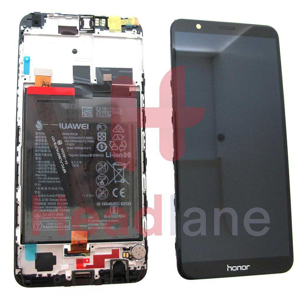 Huawei Honor 7X LCD Display / Screen + Touch + Battery - Black - 02351PUU - Huawei Replacement Part