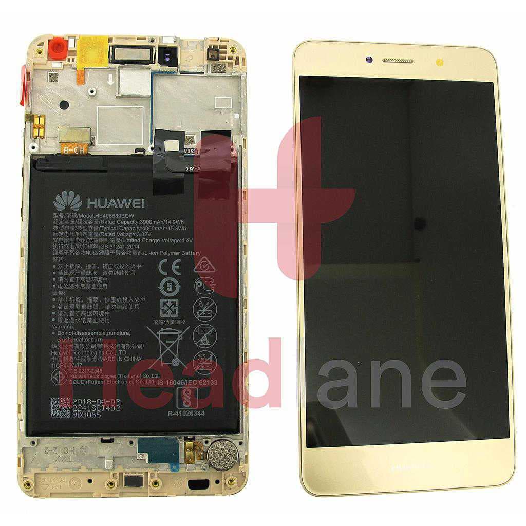 Huawei Y7 (2017) LCD Display / Screen + Touch + Battery Assembly - Gold - 02351GEQ - Huawei Replacement Part