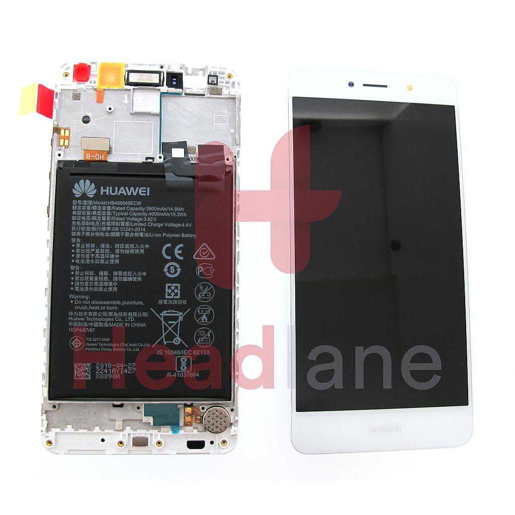 Huawei Y7 (2017) LCD Display / Screen + Touch + Battery Assembly - White - 02351GJV - Huawei Replacement Part