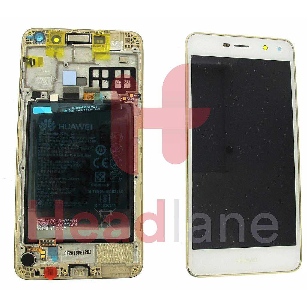 Huawei Y5 (2017) LCD Display / Screen + Touch - Gold / White - 02351DME - Huawei Replacement Part