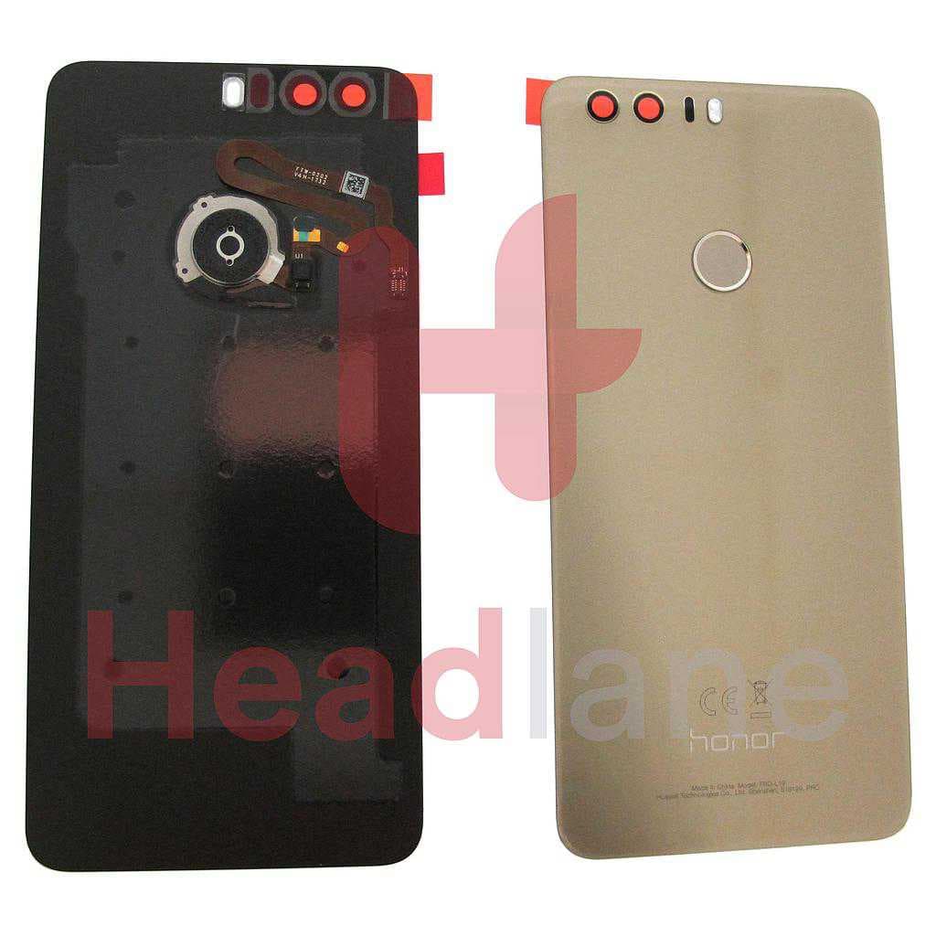 Huawei Honor 8 Back / Battery Cover + Fingerprint Sensor - Gold - 02350YMX - Huawei Replacement Part