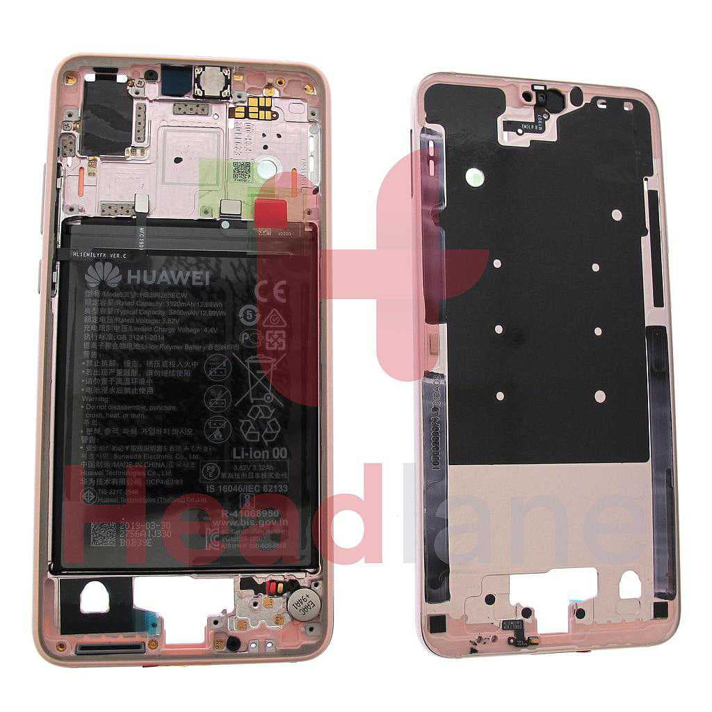 Huawei P20 Middle Cover / Chassis + Battery - Pink Gold - 02351WKK - Huawei Replacement Part