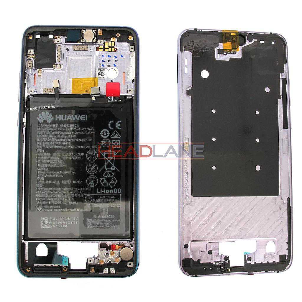 Huawei P20 Middle Cover / Chassis + Battery - Twilight - 02351WMP - Huawei Replacement Part