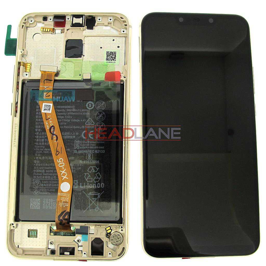 Huawei Mate 20 Lite LCD Display / Screen + Touch + Battery Assembly - Gold - 02352DKN - Huawei Replacement Part
