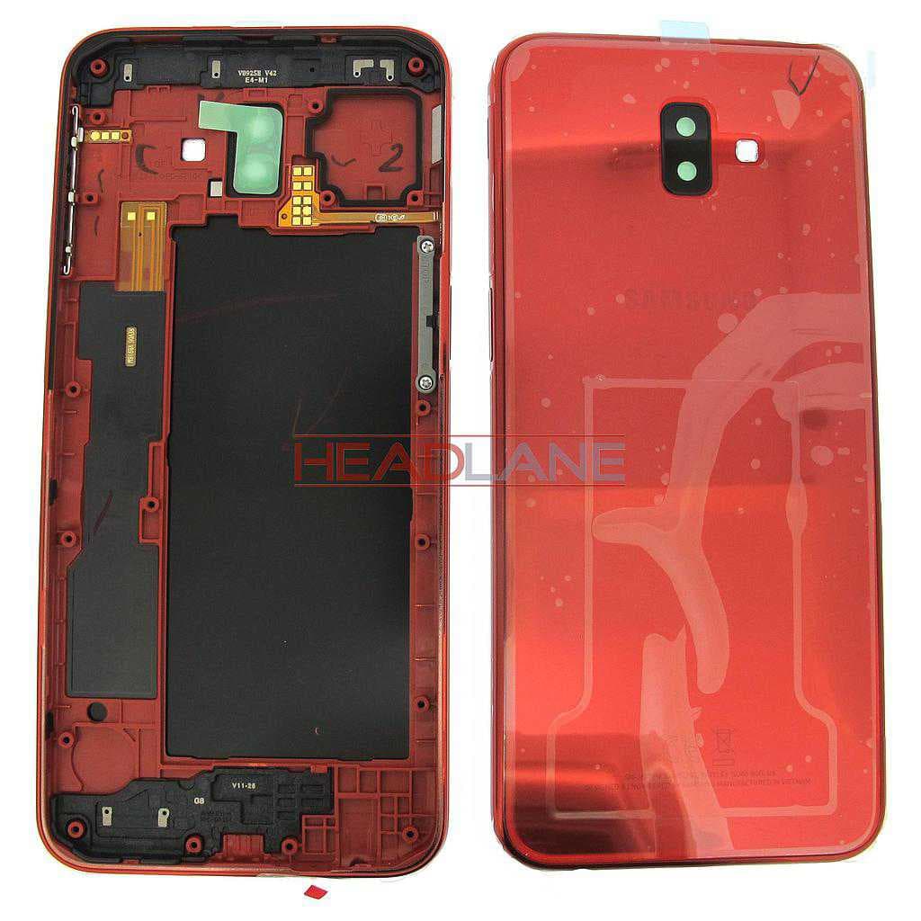Samsung SM-J610 Galaxy J6+ (2018) Back / Battery Cover - Red - GH82-17872B - Samsung Replacement Part