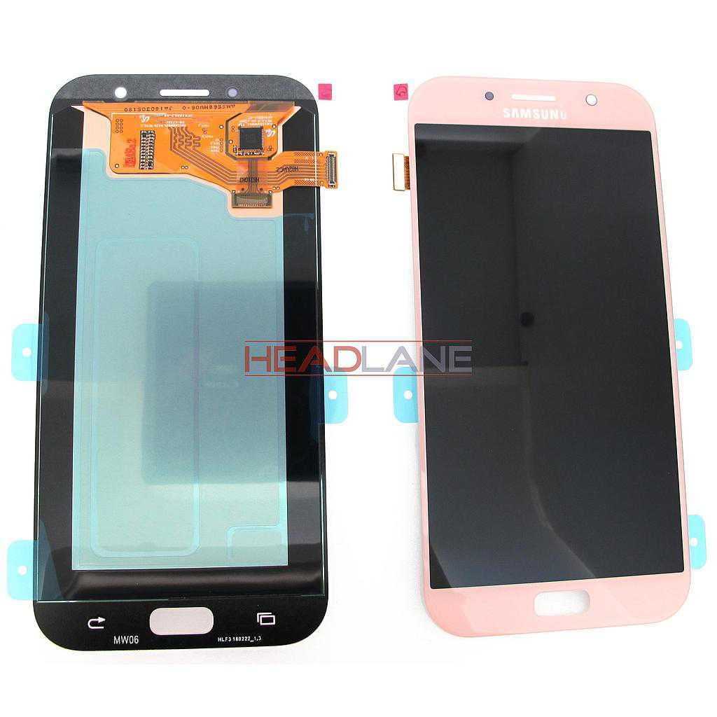 Samsung SM-A720 Galaxy A7 (2017) LCD Display / Screen + Touch - Pink - GH97-19723D - Samsung Replacement Part
