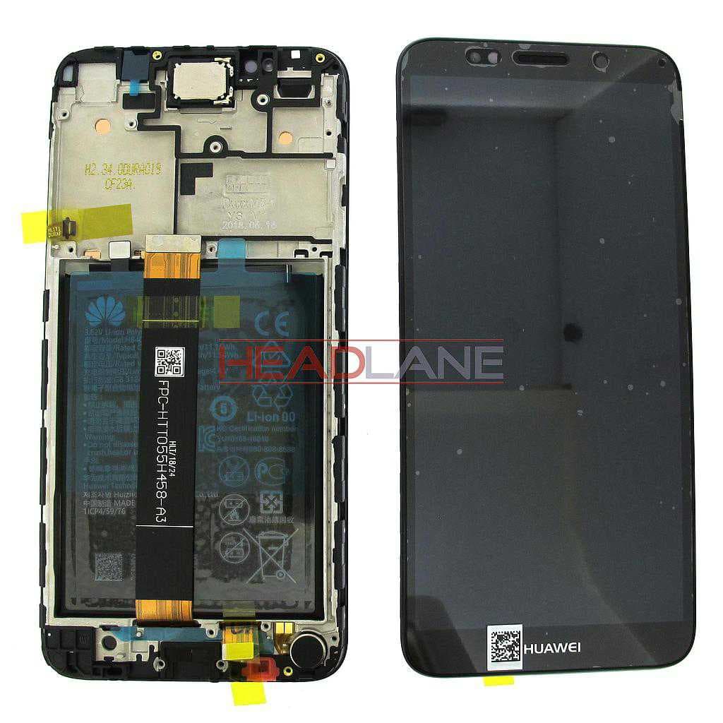 Huawei Y5 (2018) / Y5 Prime (2018) LCD Display / Screen + Touch + Battery Assembly - Black - 02351XHU - Huawei Replacement Part