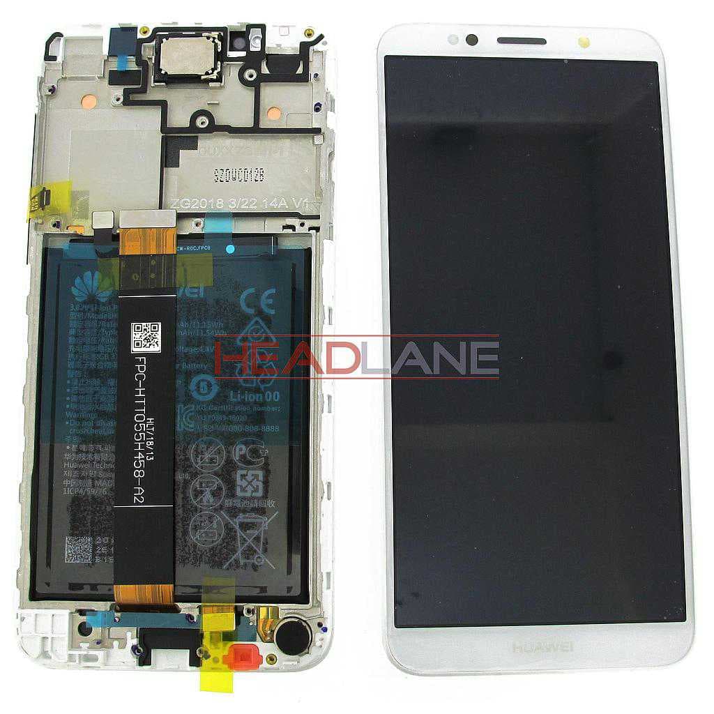 Huawei Y5 (2018) / Y5 Prime (2018) LCD Display / Screen + Touch + Battery Assembly - White - 02351XHW - Huawei Replacement Part