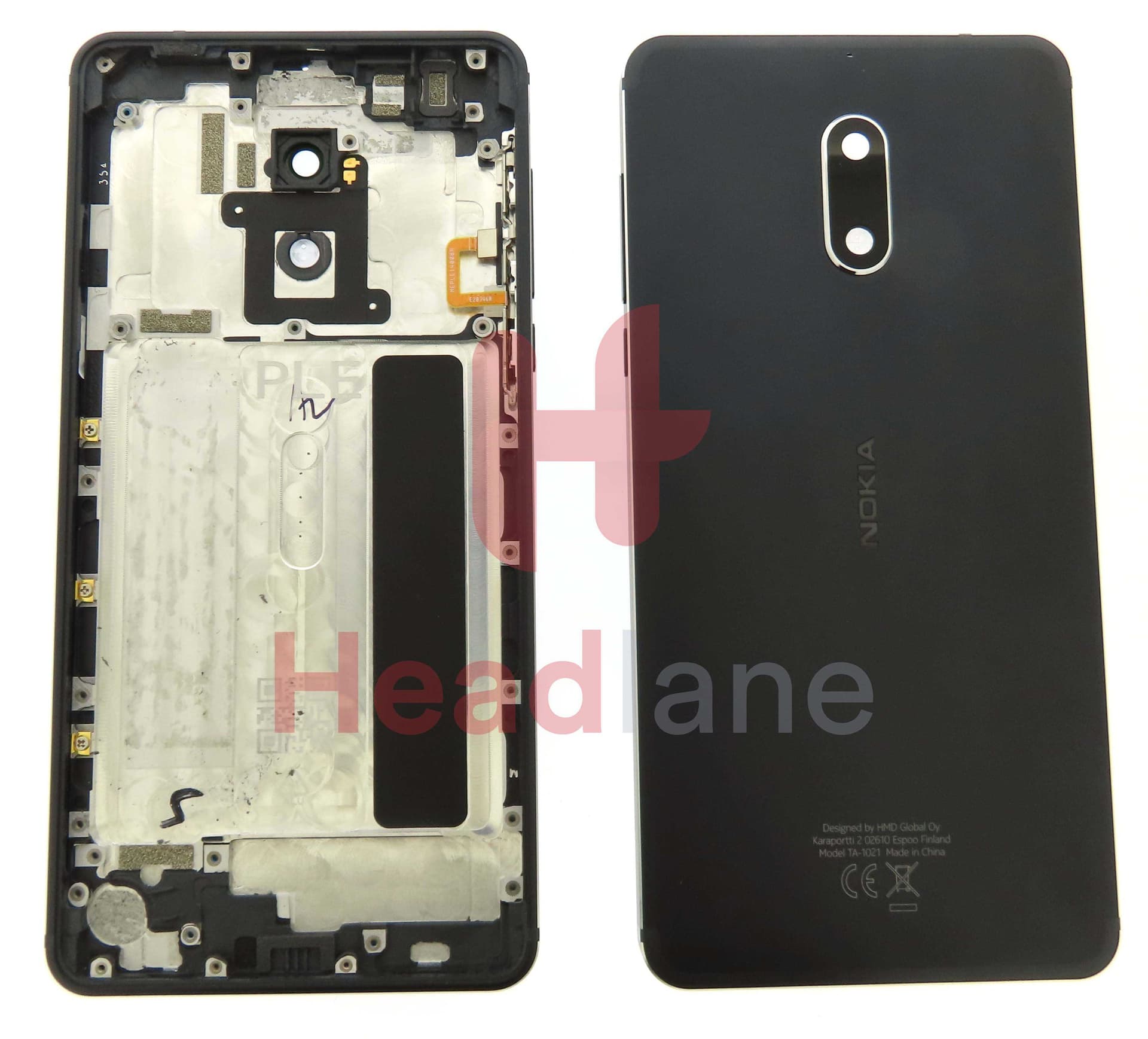 Nokia 6 TA-1021 Back / Battery Cover - Black - 20PLEBW0032 - Nokia (HMD) Replacement Part