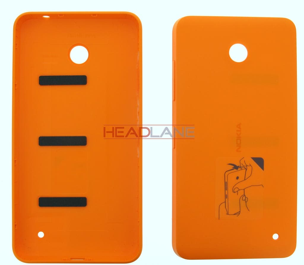 Microsoft Lumia 630 Battery Cover - Orange - 02506C4 - Microsoft Replacement Part