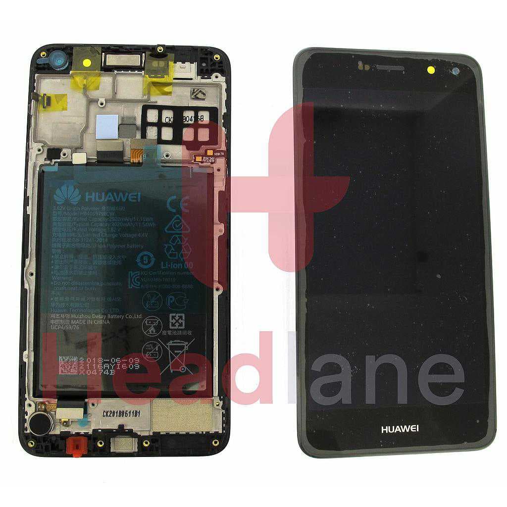 Huawei Y5 (2017) LCD Display / Screen + Touch + Battery Assembly - Black - 02351DMD - Huawei Replacement Part