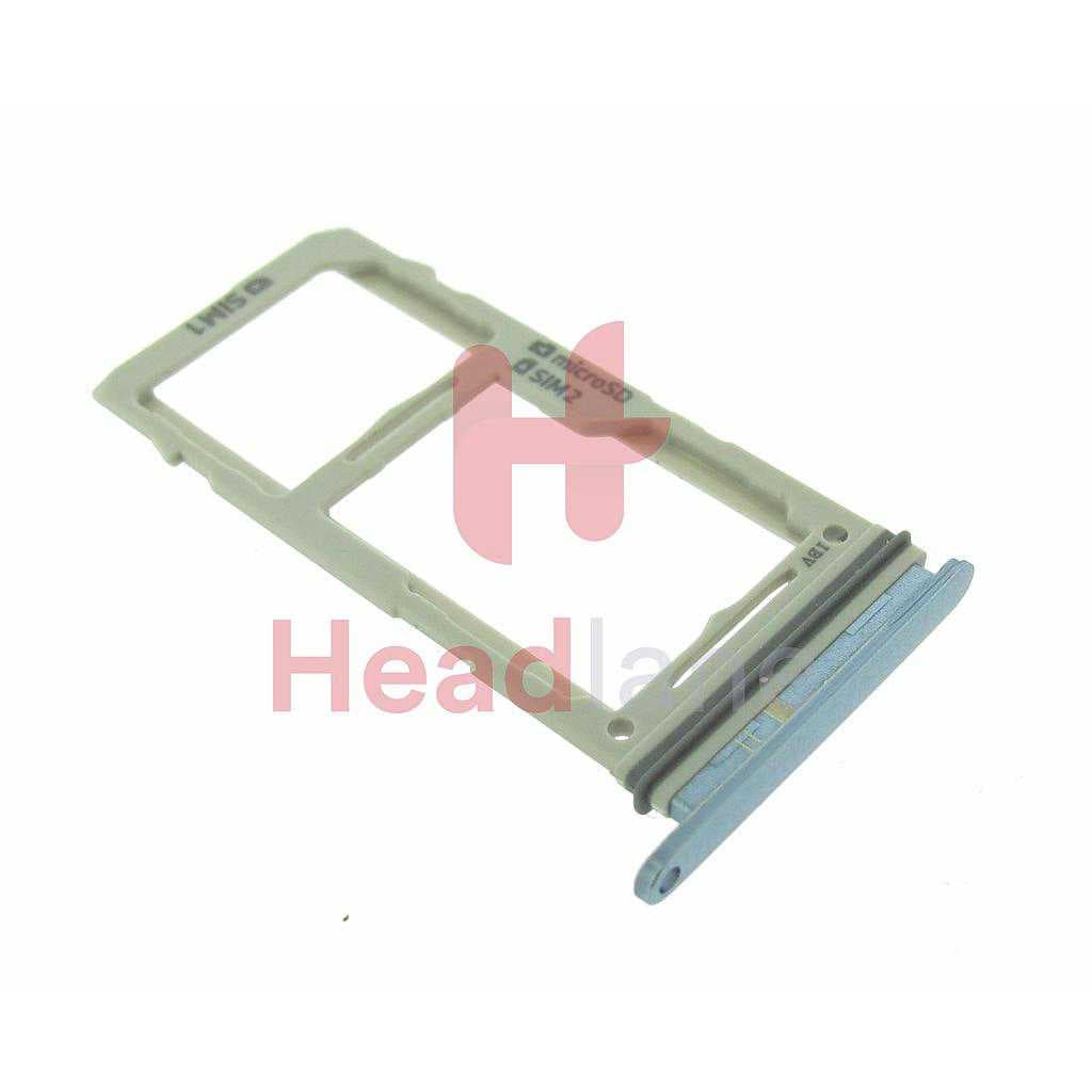 Samsung SM-G973 Galaxy S10 SIM / Memory Card Tray (Hybrid / Dual SIM) - Prism Blue - GH98-43713C - Samsung Replacement Part