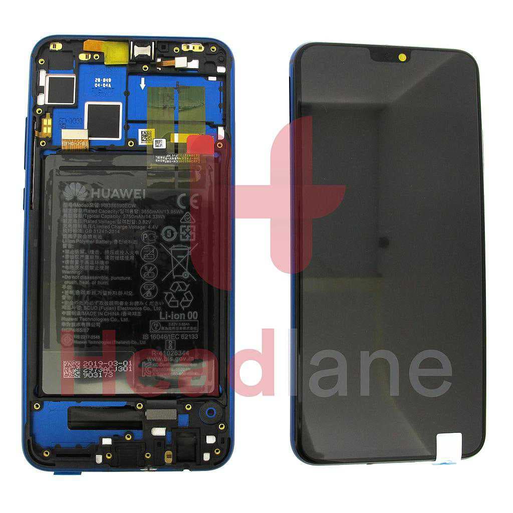 Huawei Honor 8X LCD Display / Screen + Touch + Battery Assembly - Blue - 02352EAQ - Huawei Replacement Part