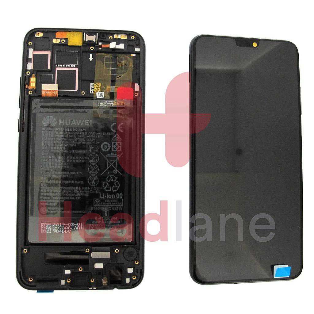 Huawei Honor 8X LCD Display / Screen + Touch + Battery Assembly - Black - 02352DWX - Huawei Replacement Part