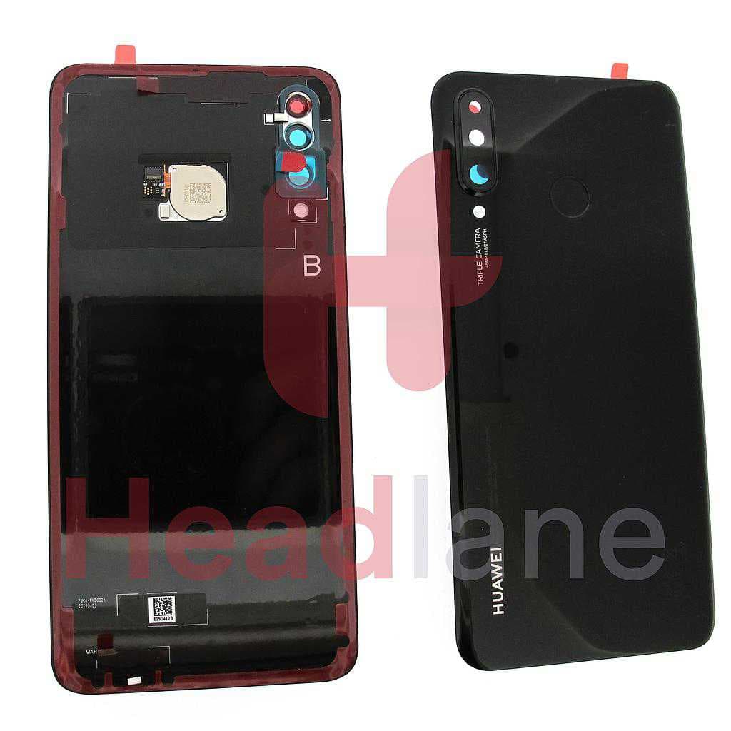 Huawei P30 Lite Back / Battery Cover + Fingerprint Sensor - Black (MAR-LX1A 48MP Rear Camera) - 02352RPV - Huawei Replacement Part