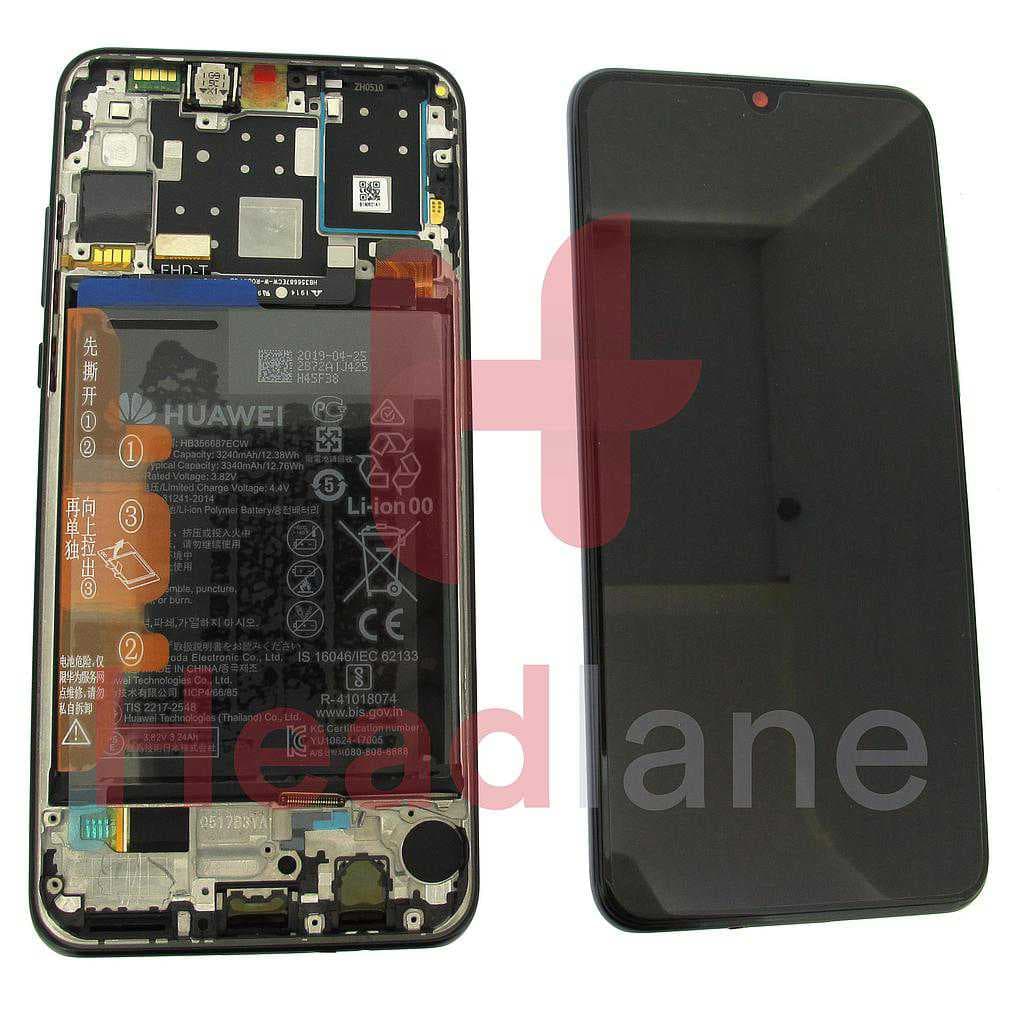 Huawei P30 Lite (MAR-LX1A) LCD Display / Screen + Touch + Battery Assembly - Black - 02352RPW - Huawei Replacement Part