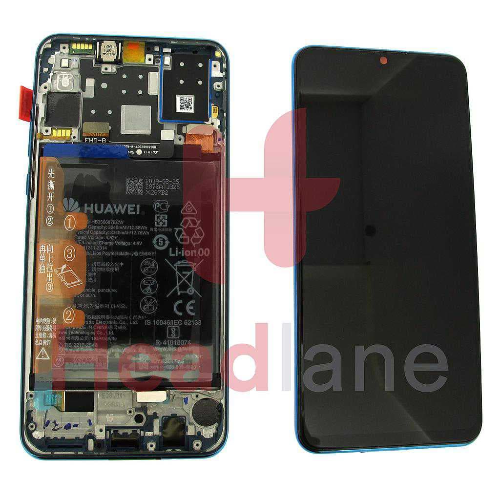 Huawei P30 Lite (MAR-LX1A) LCD Display / Screen + Touch + Battery Assembly - Blue - 02352RQA - Huawei Replacement Part