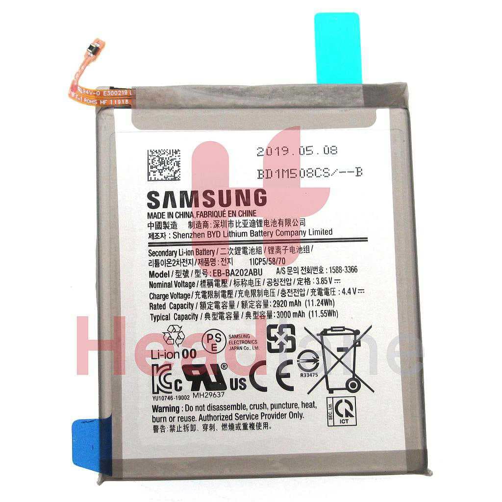 Samsung SM-A202 Galaxy A20E EB-BA202ABU 3000mAh Internal Battery - GH82-20188A - Samsung Replacement Part